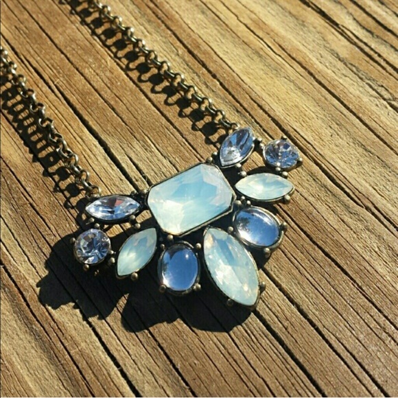 Golden Linings Jewelry - Iridescent crystal statement necklace